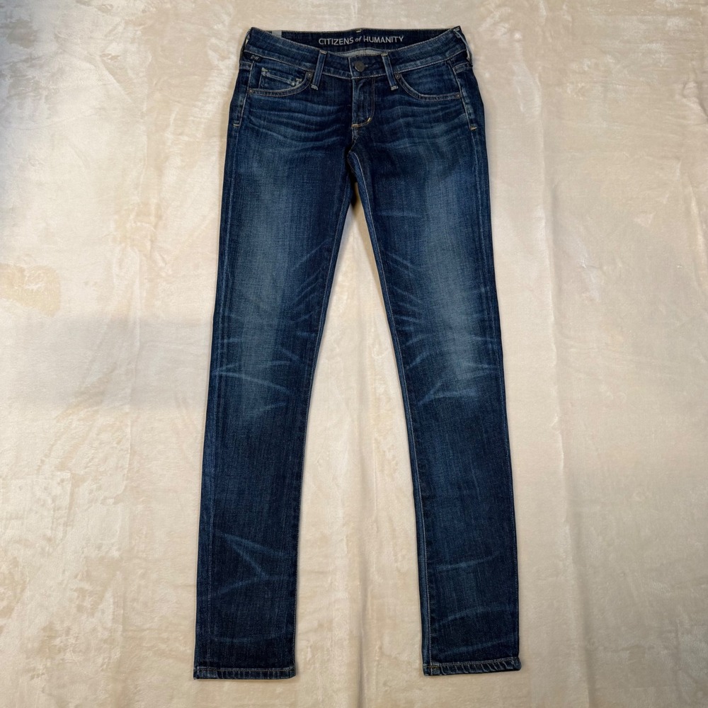 Citizens of Humanity Racer Skinny Jeans Womens Size 24 Dark Wash Blue‎ Low Rise